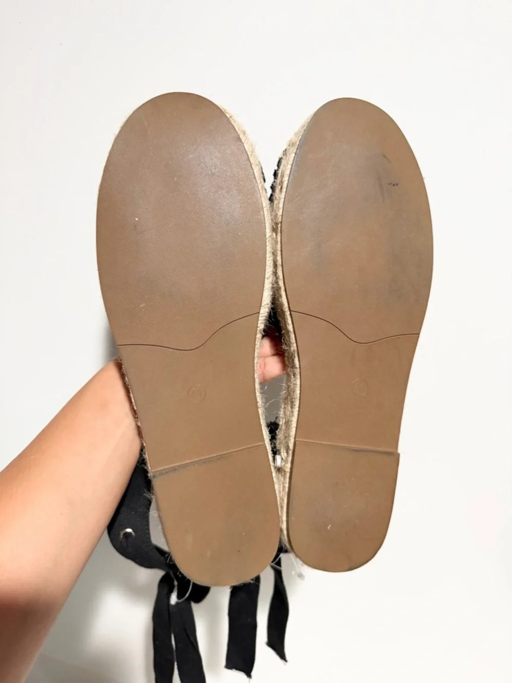 GAËLLE PARIS ESPADRILLES Black Espadrille Lace-Up Women's Shoe